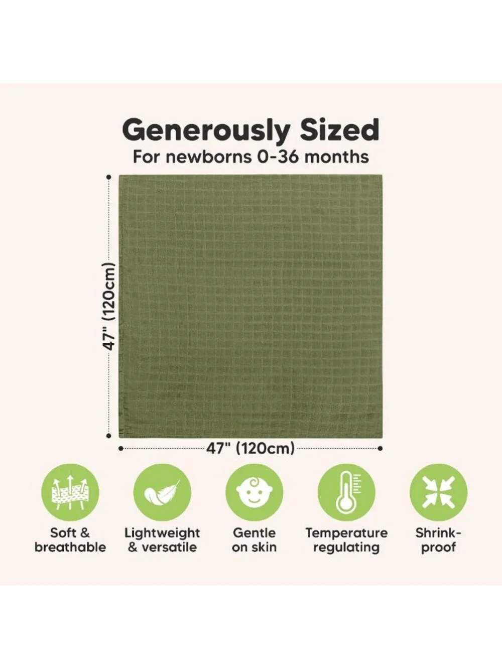 4-Pack Soft Muslin Swaddle Blankets for Newborns | Breathable Baby Receiving